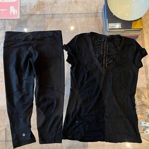 Lululemon crop leggings and Tshirt